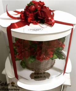 Round cake box transparent (white)